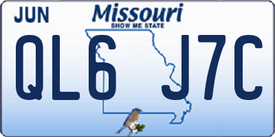 MO license plate QL6J7C