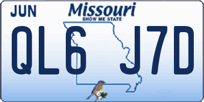 MO license plate QL6J7D