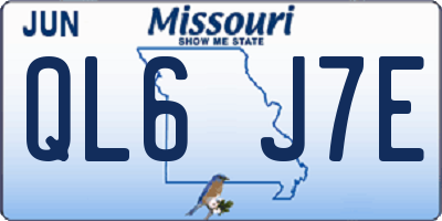 MO license plate QL6J7E