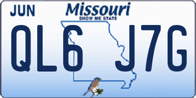 MO license plate QL6J7G