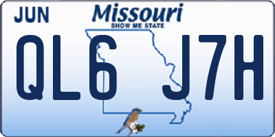 MO license plate QL6J7H
