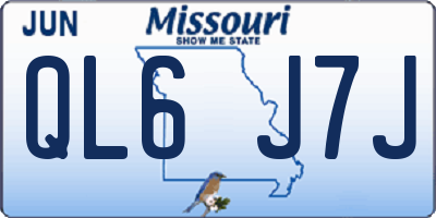 MO license plate QL6J7J
