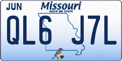 MO license plate QL6J7L