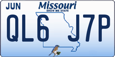MO license plate QL6J7P