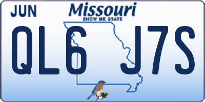 MO license plate QL6J7S