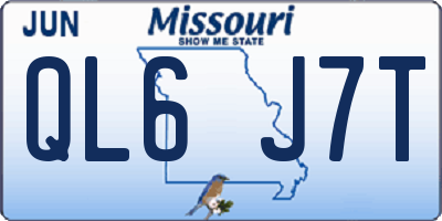 MO license plate QL6J7T