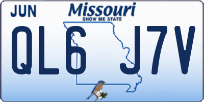 MO license plate QL6J7V