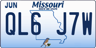 MO license plate QL6J7W