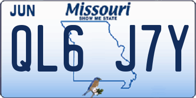 MO license plate QL6J7Y
