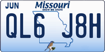 MO license plate QL6J8H