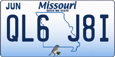 MO license plate QL6J8I