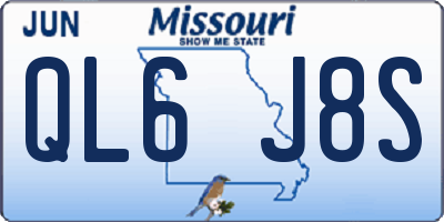 MO license plate QL6J8S