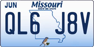 MO license plate QL6J8V