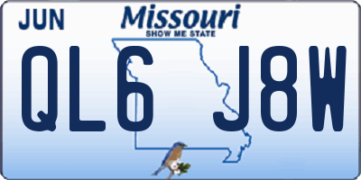 MO license plate QL6J8W