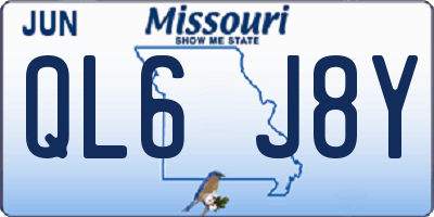 MO license plate QL6J8Y