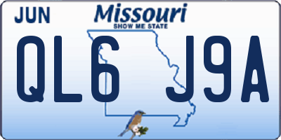MO license plate QL6J9A