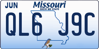 MO license plate QL6J9C