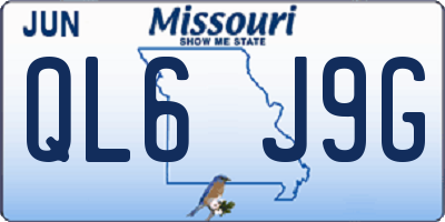 MO license plate QL6J9G