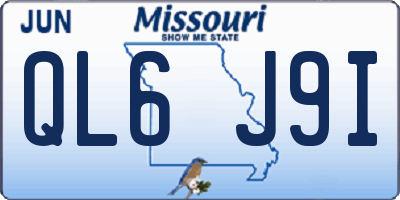 MO license plate QL6J9I