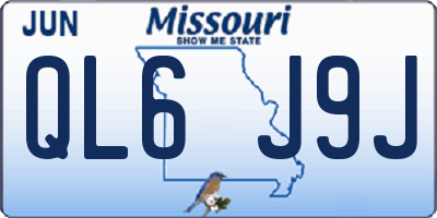 MO license plate QL6J9J