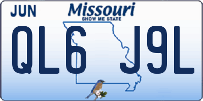 MO license plate QL6J9L