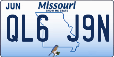 MO license plate QL6J9N
