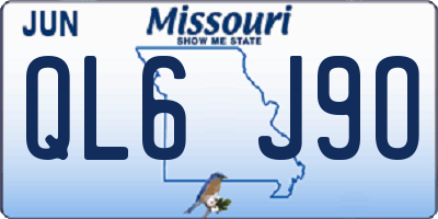 MO license plate QL6J9O