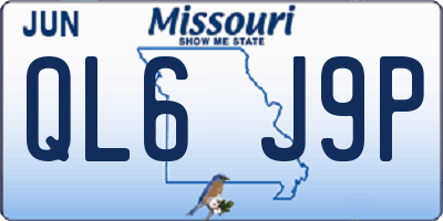 MO license plate QL6J9P