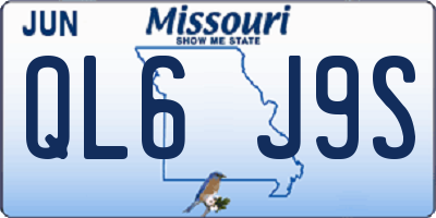 MO license plate QL6J9S