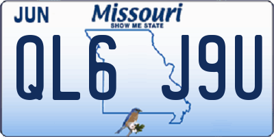 MO license plate QL6J9U