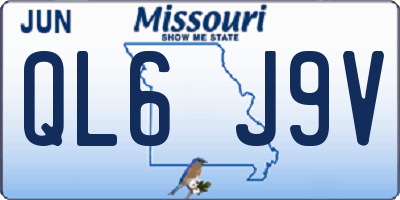 MO license plate QL6J9V