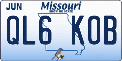 MO license plate QL6K0B