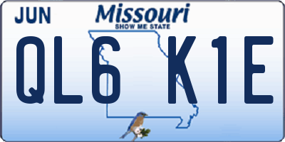 MO license plate QL6K1E