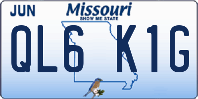 MO license plate QL6K1G