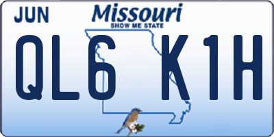 MO license plate QL6K1H