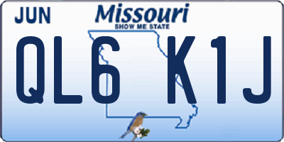 MO license plate QL6K1J