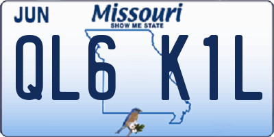 MO license plate QL6K1L