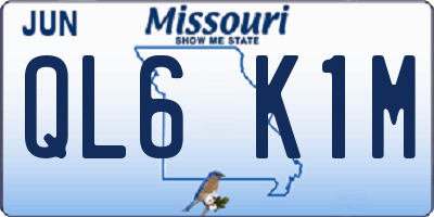 MO license plate QL6K1M
