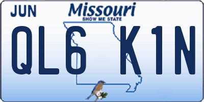 MO license plate QL6K1N