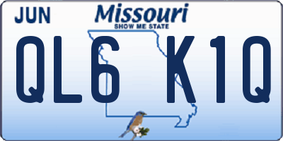 MO license plate QL6K1Q