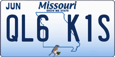 MO license plate QL6K1S