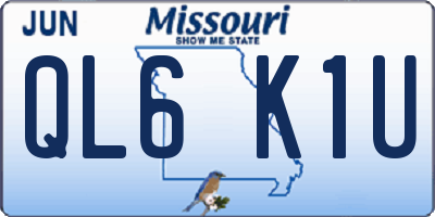 MO license plate QL6K1U