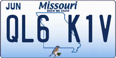 MO license plate QL6K1V