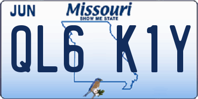 MO license plate QL6K1Y