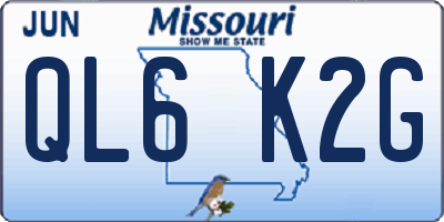 MO license plate QL6K2G