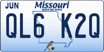 MO license plate QL6K2Q