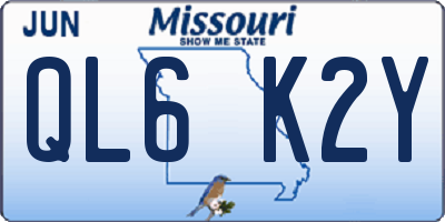 MO license plate QL6K2Y
