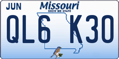 MO license plate QL6K3O