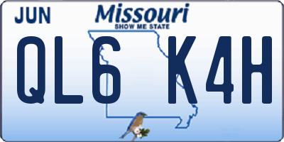 MO license plate QL6K4H