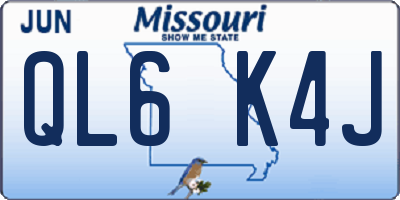 MO license plate QL6K4J